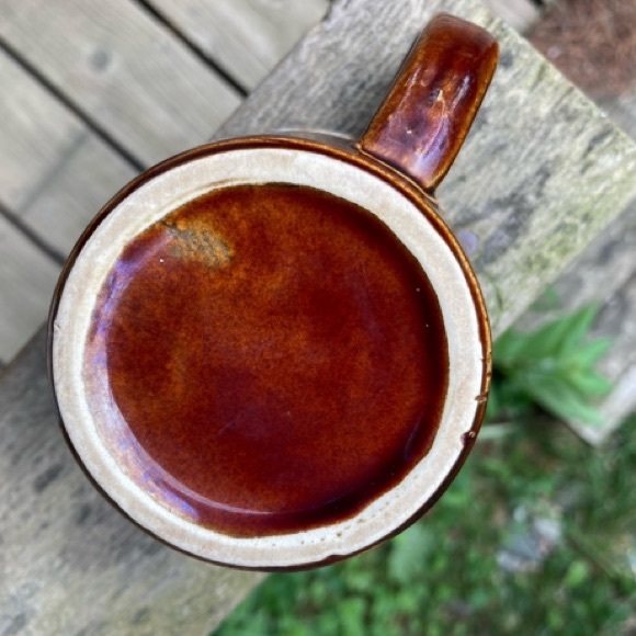 2 Cups McCOY KATHY KALE Brown Drip Glaze Retro Vintage Cream White Coffee Mug - Picture 8 of 10